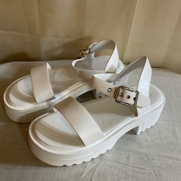 Ready Salted - Juliette2 - Classic Chunky Block Heel Platform Sandals Size 10 - Picture 5 of 16
